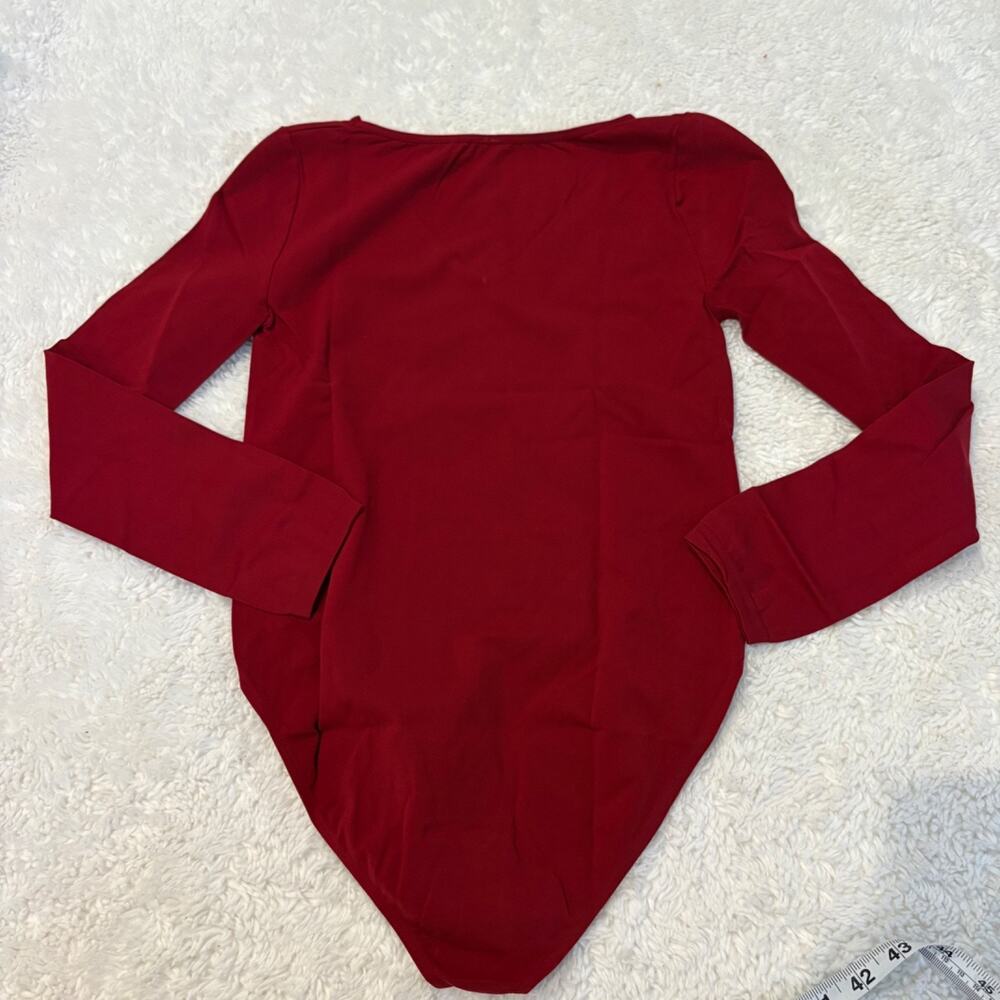 VTG Y2K Victoria's Secret Womens Bodysuit Red M Italy Minimalist Preppy Classic - Picture 2 of 7